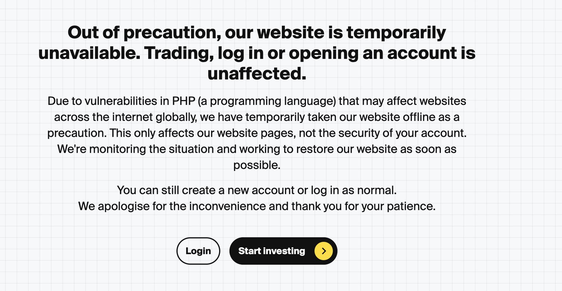 Screenshot of DEGIRO website
