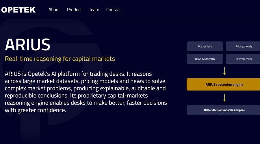 Screenshot of Opetek's website