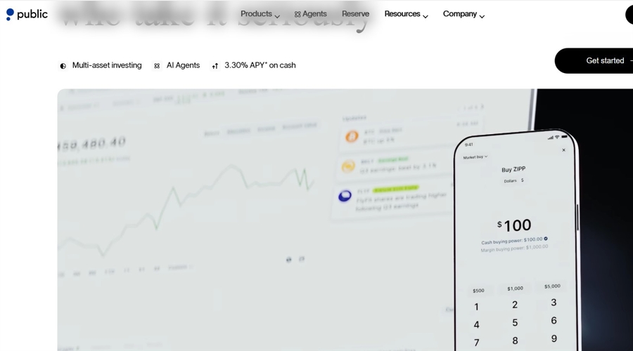 Screenshot of Public’s website