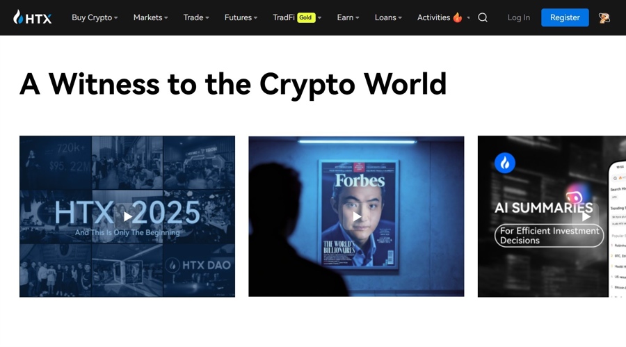 Screenshot of the HTX website