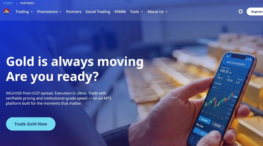 Screenshot of the Spec Markets website