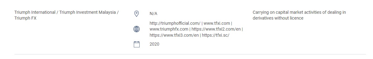 Similar warning was published by Malaysian regulator.