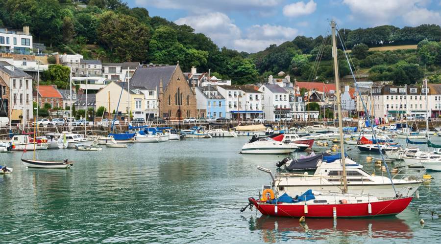 St Aubin harbour on the island of Jersey one of the Channel Islands
