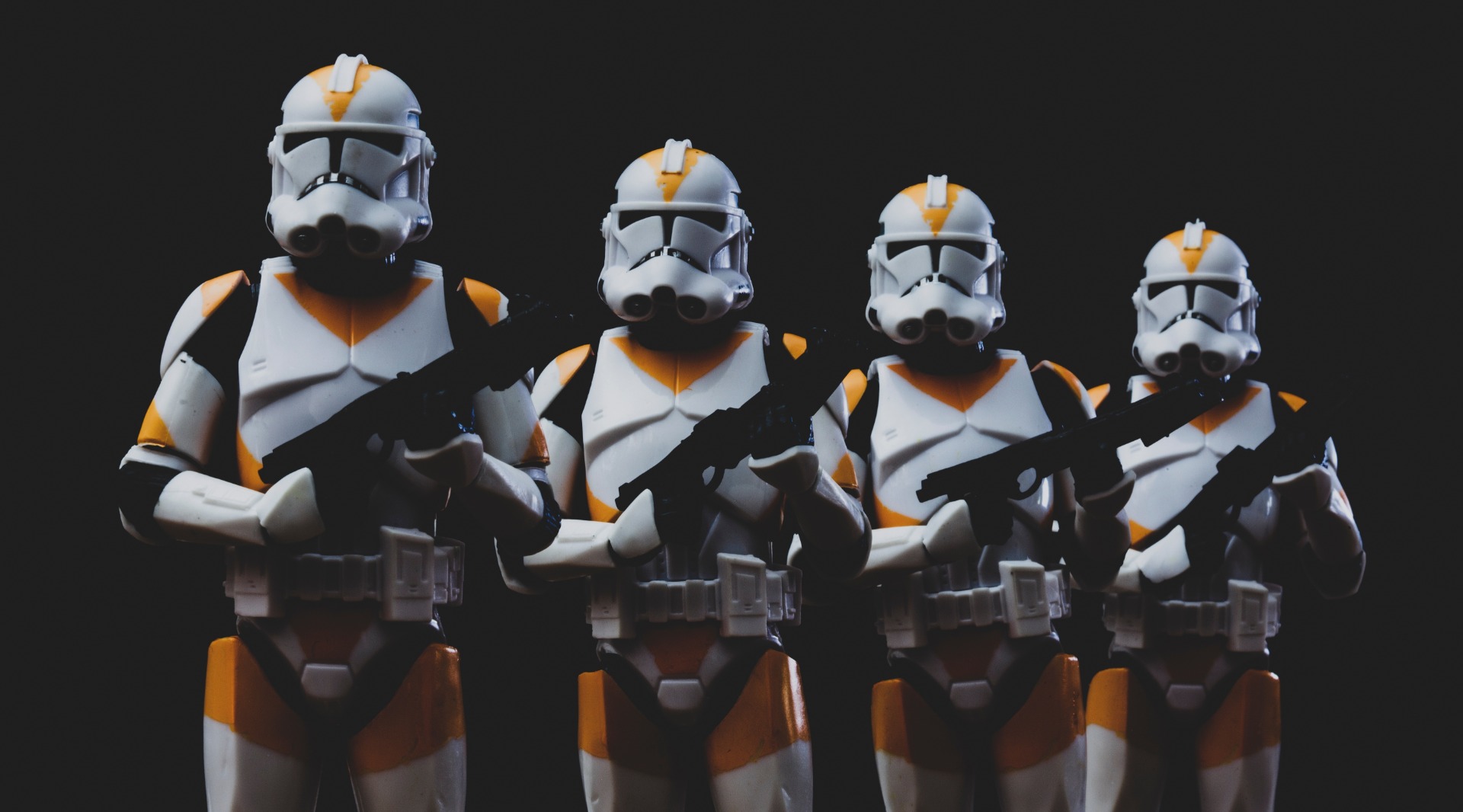 Star Wars, row of clone trooper from the 212th Attack Battalion