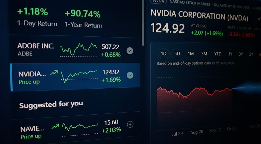 Stock price of NVIDIA in 2024 (Shutterstock)