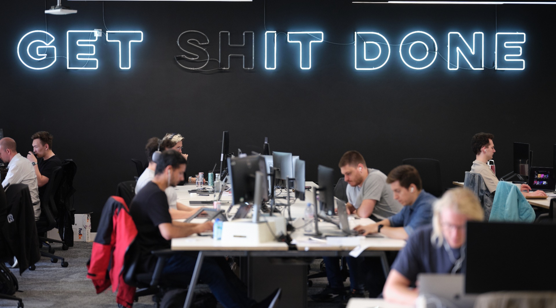 Striking neon sign in the London fintech's office. Source: Revolut