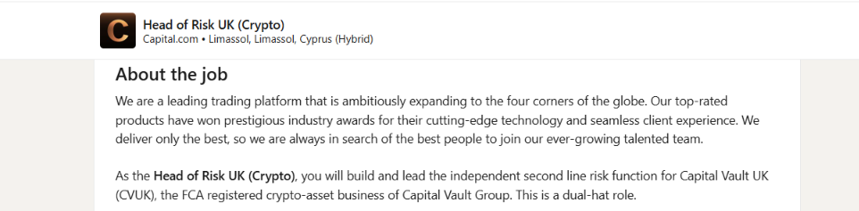 The LinkedIn job post was published on Monday, September 21.