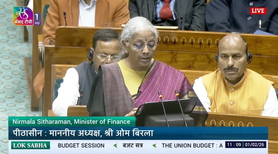 The budget session speech by Indian Finance Minister, Nirmala Sitharaman, on Sunday