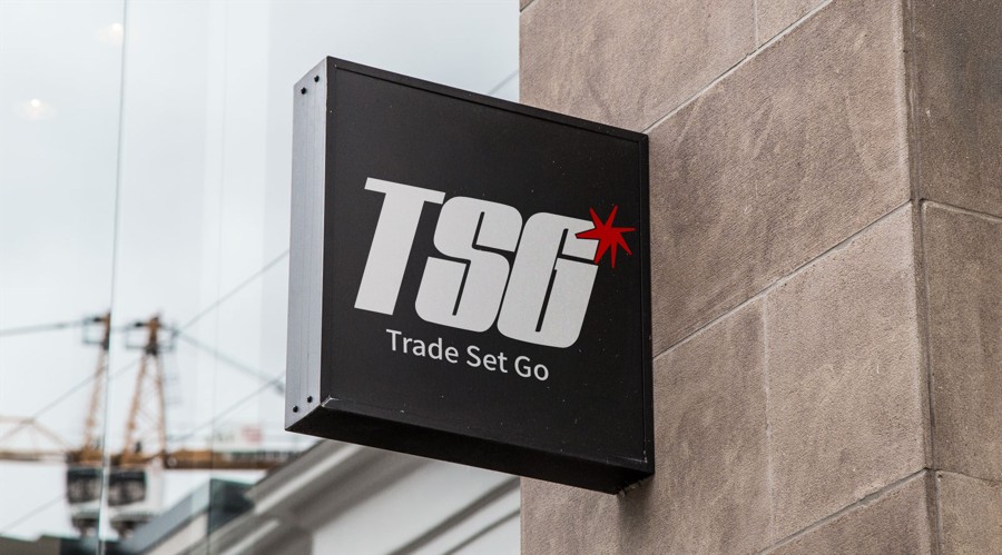 A Trade Set Go logo outside its Nicosia office