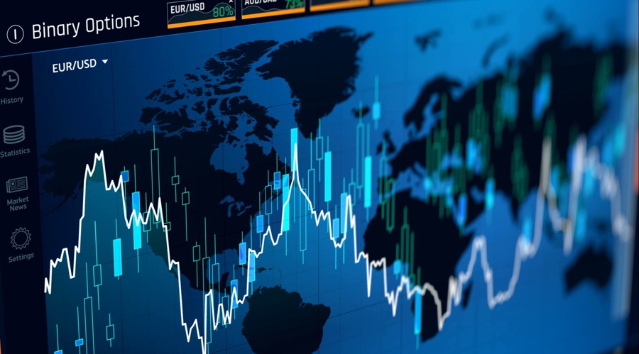 Trading binary option on screen, web interface (Shutterstock)