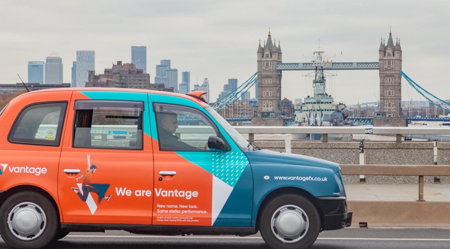 Vantage branding on London taxies