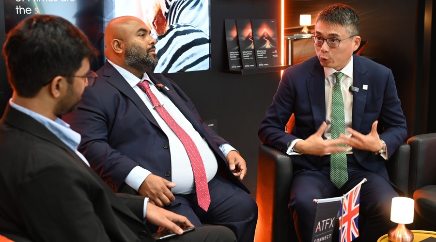 Wei Zhang, MD of ATFX Connect, and Siju Daniel, ATFX’s CCO, talking to Finance Magnates at iFX
