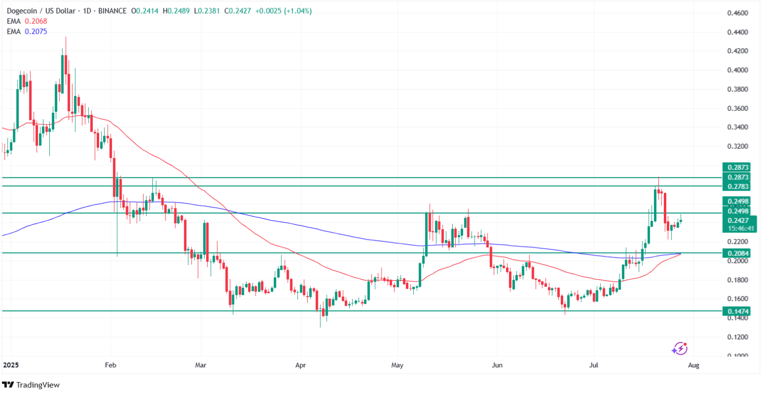 Why is Dogecoin price going up today? Source: Tradingview.com
