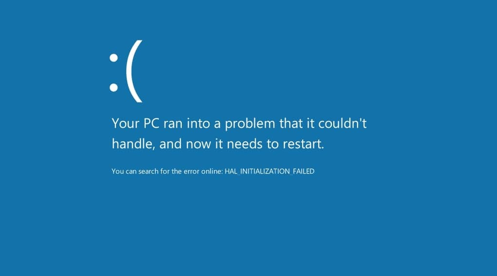 Windows PCs' "blue screen of death"
