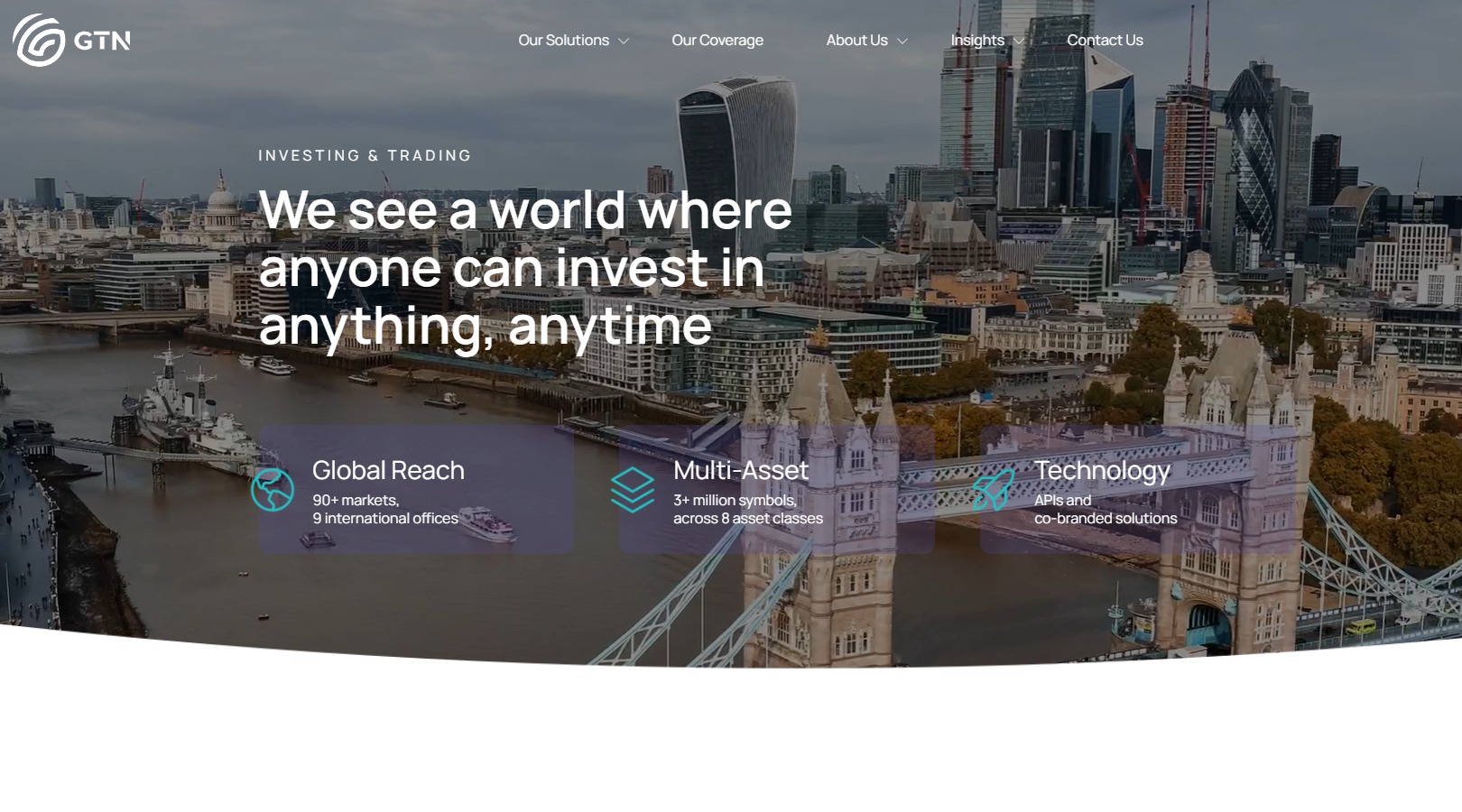 a screenshot of the GTN website