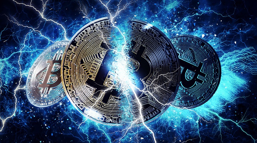 Bitcoin en gráficos de subida y caída