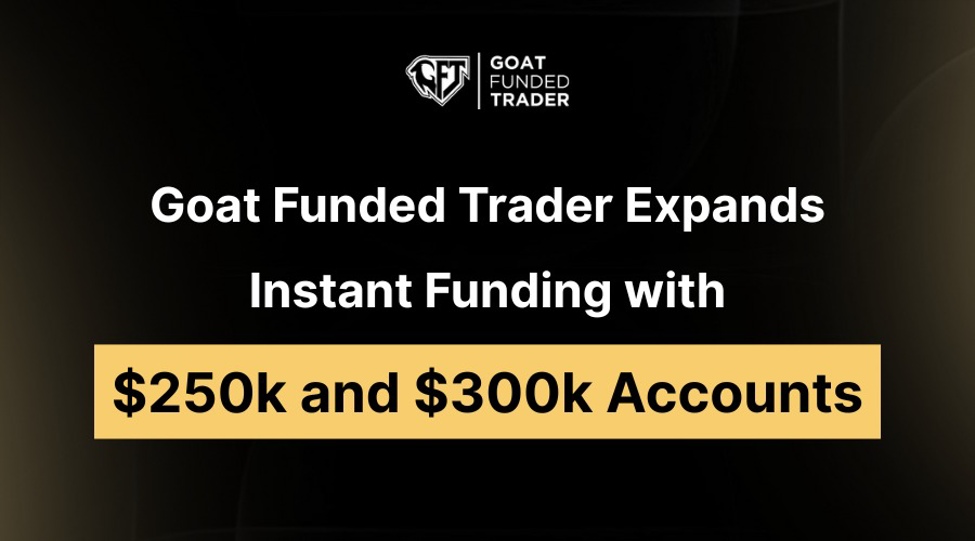 Goat Funded Trader Expands Instant Funding with 250k and 300k Accounts
